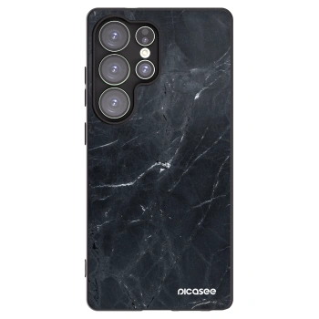 Picasee silikonowe czarne etui na Samsung Galaxy S25 Ultra 5G - Black marble