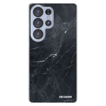 Picasee silikonowe przeźroczyste etui na Samsung Galaxy S25 Ultra 5G - Black marble