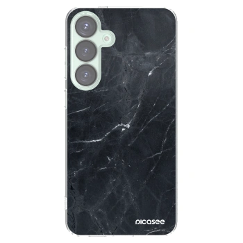 Picasee silikonowe przeźroczyste etui na Samsung Galaxy S25+ 5G - Black marble