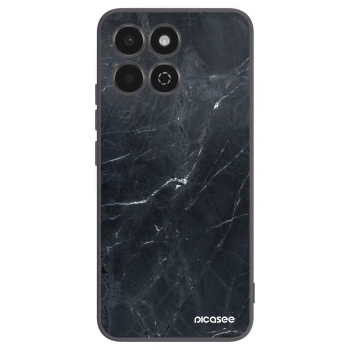 Picasee silikonowe czarne etui na Honor 200 Smart 5G - Black marble
