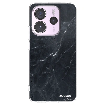 Picasee silikonowe przeźroczyste etui na Xiaomi Redmi Note 14 4G - Black marble