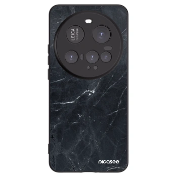 Picasee silikonowe czarne etui na Xiaomi 15 Ultra - Black marble