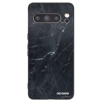 Picasee silikonowe czarne etui na Google Pixel 8 Pro - Black marble