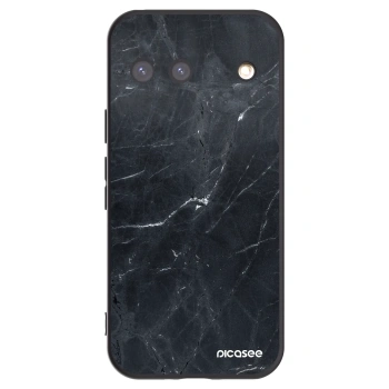 Picasee silikonowe czarne etui na Google Pixel 9 - Black marble