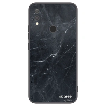 Picasee silikonowe czarne etui na Xiaomi Redmi Note 7 - Black marble