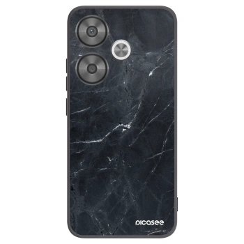 Picasee silikonowe czarne etui na Xiaomi Poco F6 - Black marble