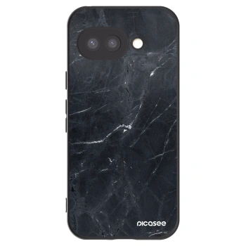Picasee silikonowe czarne etui na Google Pixel 9a - Black marble