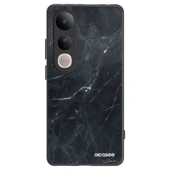 Picasee silikonowe czarne etui na Vivo V50 Lite 5G - Black marble