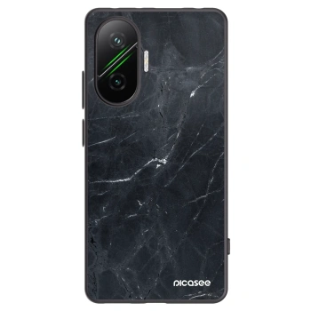 Picasee silikonowe czarne etui na Xiaomi Poco F7 Pro 5G - Black marble