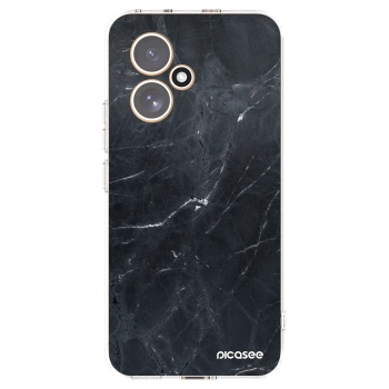 Picasee silikonowe przeźroczyste etui na Honor 400 5G - Black marble