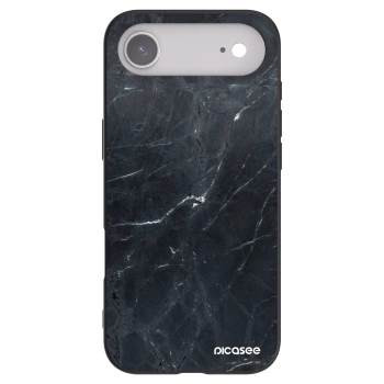 Picasee silikonowe czarne etui na Apple iPhone Air - Black marble