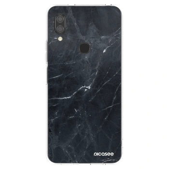 Picasee silikonowe przeźroczyste etui na Xiaomi Redmi 7 - Black marble