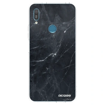 Picasee silikonowe przeźroczyste etui na Huawei Y6 2019 - Black marble