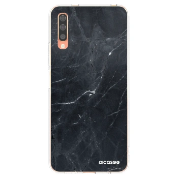 Picasee silikonowe przeźroczyste etui na Samsung Galaxy A70 A705F - Black marble