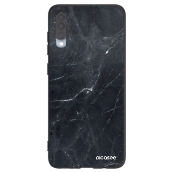 Picasee silikonowe czarne etui na Samsung Galaxy A70 A705F - Black marble