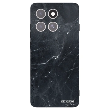 Picasee silikonowe czarne etui na Motorola Edge 60 Pro - Black marble