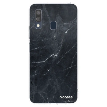 Picasee silikonowe przeźroczyste etui na Samsung Galaxy A40 A405F - Black marble