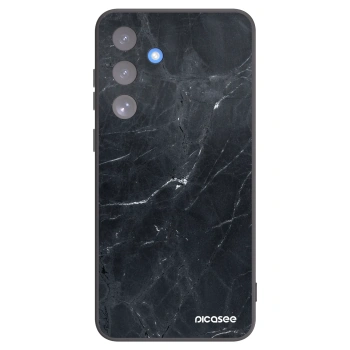 Picasee silikonowe czarne etui na Samsung Galaxy S25 FE 5G - Black marble