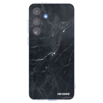Picasee silikonowe przeźroczyste etui na Samsung Galaxy S25 FE 5G - Black marble