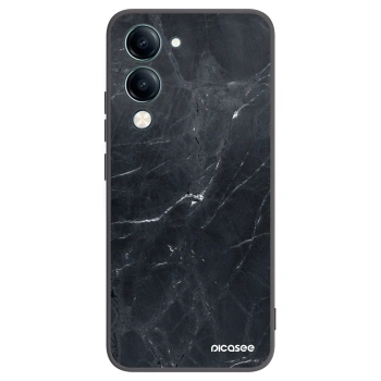 Picasee silikonowe czarne etui na Vivo Y29s 5G - Black marble