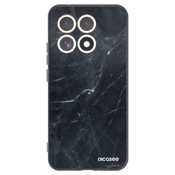 Picasee silikonowe czarne etui na Xiaomi 15T - Black marble