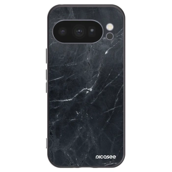 Picasee silikonowe czarne etui na Google Pixel 10 Pro - Black marble