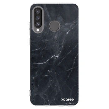 Picasee silikonowe przeźroczyste etui na Huawei P30 Lite - Black marble