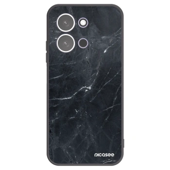 Picasee silikonowe czarne etui na Xiaomi Redmi 15C 5G - Black marble