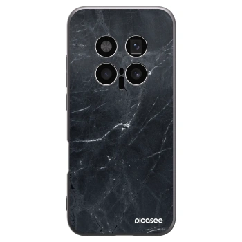 Picasee silikonowe czarne etui na Honor Magic8 Pro 5G - Black marble