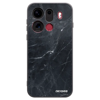 Picasee silikonowe czarne etui na OPPO Find X9 Pro - Black marble