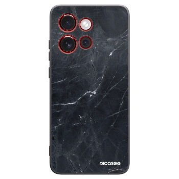 Picasee silikonowe czarne etui na Motorola Edge 60 Neo 5G - Black marble