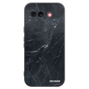 Picasee silikonowe czarne etui na Google Pixel 10a - Black marble