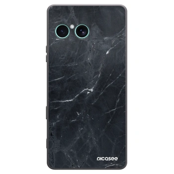 Picasee silikonowe czarne etui na Sony Xperia 10 VII - Black marble