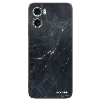 Picasee silikonowe czarne etui na Motorola Moto G06 - Black marble