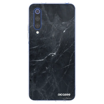 Picasee silikonowe przeźroczyste etui na Xiaomi Mi 9 SE - Black marble