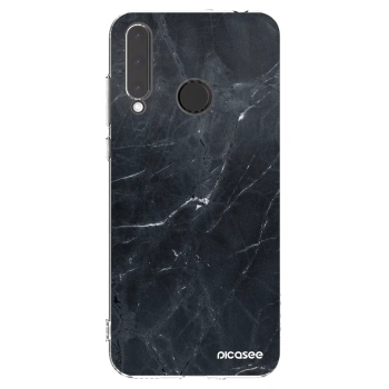 Picasee silikonowe przeźroczyste etui na Honor 20 Lite - Black marble