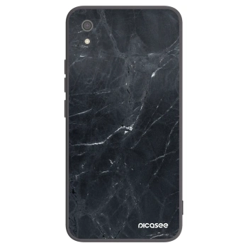 Picasee silikonowe czarne etui na Xiaomi Redmi 7A - Black marble