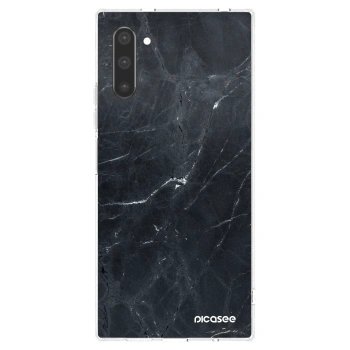 Picasee silikonowe przeźroczyste etui na Samsung Galaxy Note 10 N970F - Black marble