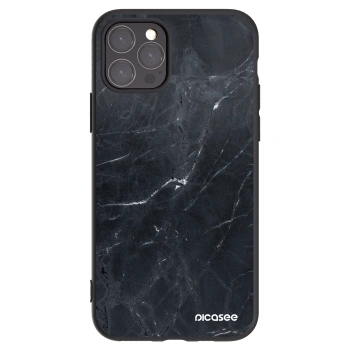 Picasee silikonowe czarne etui na Apple iPhone 11 Pro - Black marble