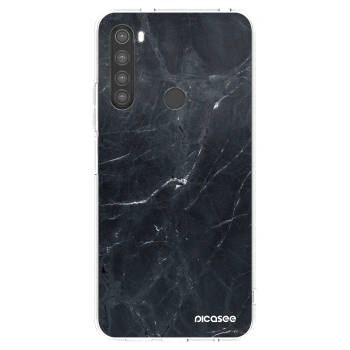 Picasee silikonowe przeźroczyste etui na Xiaomi Redmi Note 8 - Black marble