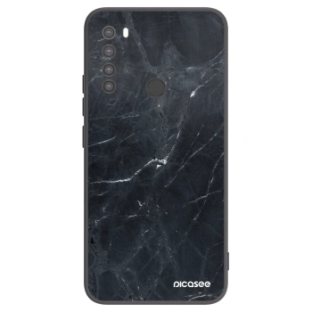 Picasee silikonowe czarne etui na Xiaomi Redmi Note 8 - Black marble