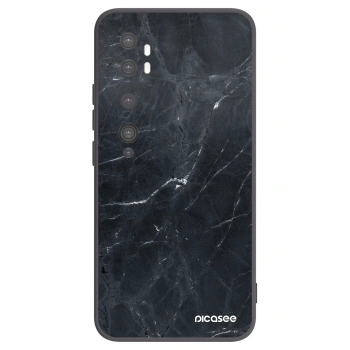Picasee silikonowe czarne etui na Xiaomi Mi Note 10 (Pro) - Black marble