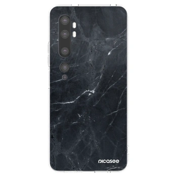 Picasee silikonowe przeźroczyste etui na Xiaomi Mi Note 10 (Pro) - Black marble