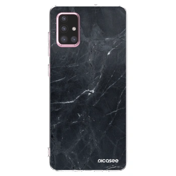 Picasee silikonowe przeźroczyste etui na Samsung Galaxy A71 A715F - Black marble