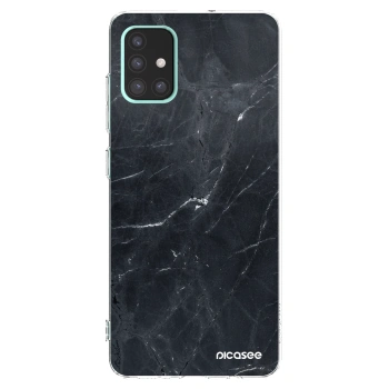 Picasee silikonowe przeźroczyste etui na Samsung Galaxy A51 A515F - Black marble