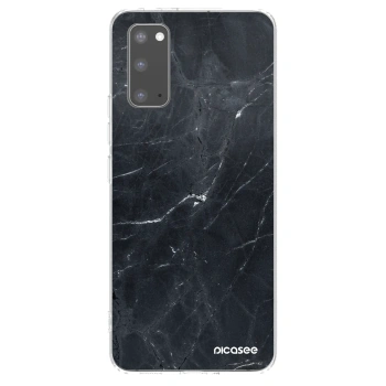 Picasee silikonowe przeźroczyste etui na Samsung Galaxy S20 G980F - Black marble
