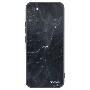 Picasee silikonowe czarne etui na Samsung Galaxy S20 G980F - Black marble