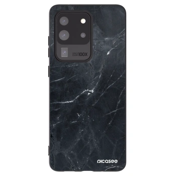 Picasee silikonowe czarne etui na Samsung Galaxy S20 Ultra 5G G988F - Black marble