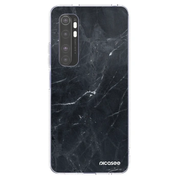Picasee silikonowe przeźroczyste etui na Xiaomi Mi Note 10 Lite - Black marble