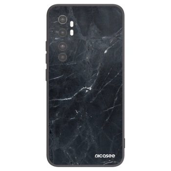 Picasee silikonowe czarne etui na Xiaomi Mi Note 10 Lite - Black marble